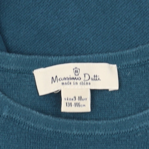 Massimo Dutti Girls Blue Pullover Blouse, Age 9-10, Classic