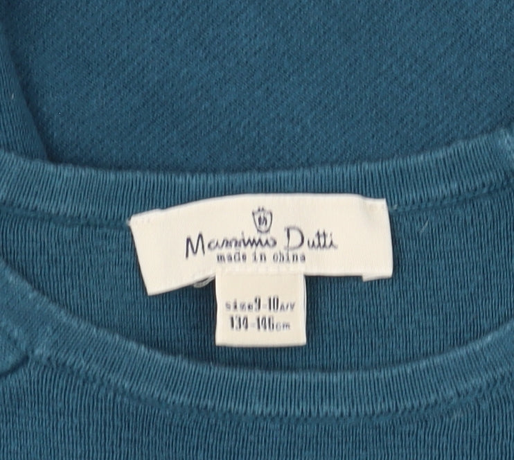 Massimo Dutti Girls Blue Pullover Blouse, Age 9-10, Classic