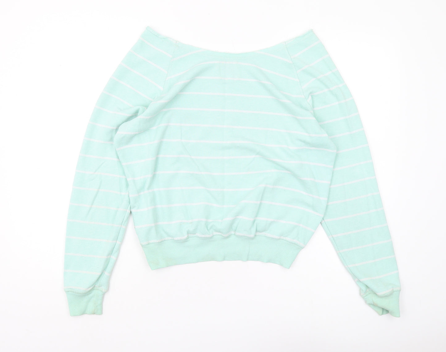 Soul Cal & Co Women's Green Striped Pullover Sweatshirt XS
