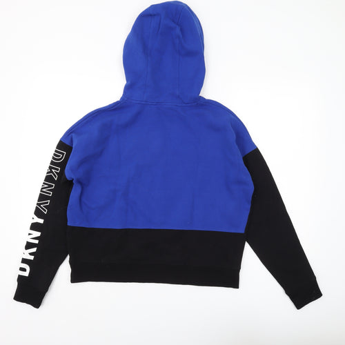 DKNY Unisex Blue Pullover Hoodie XS with Logo