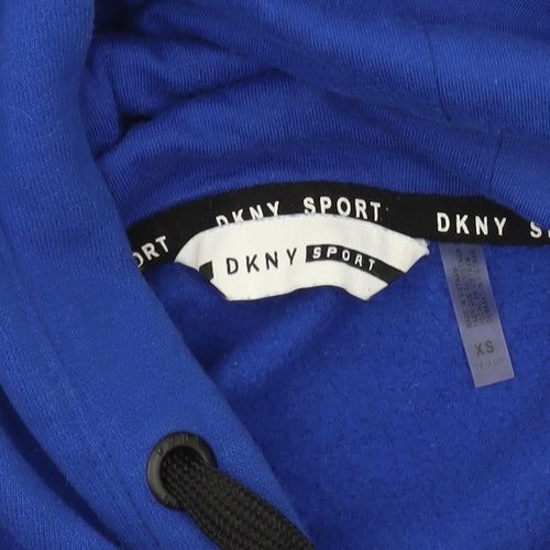 DKNY Unisex Blue Pullover Hoodie XS with Logo