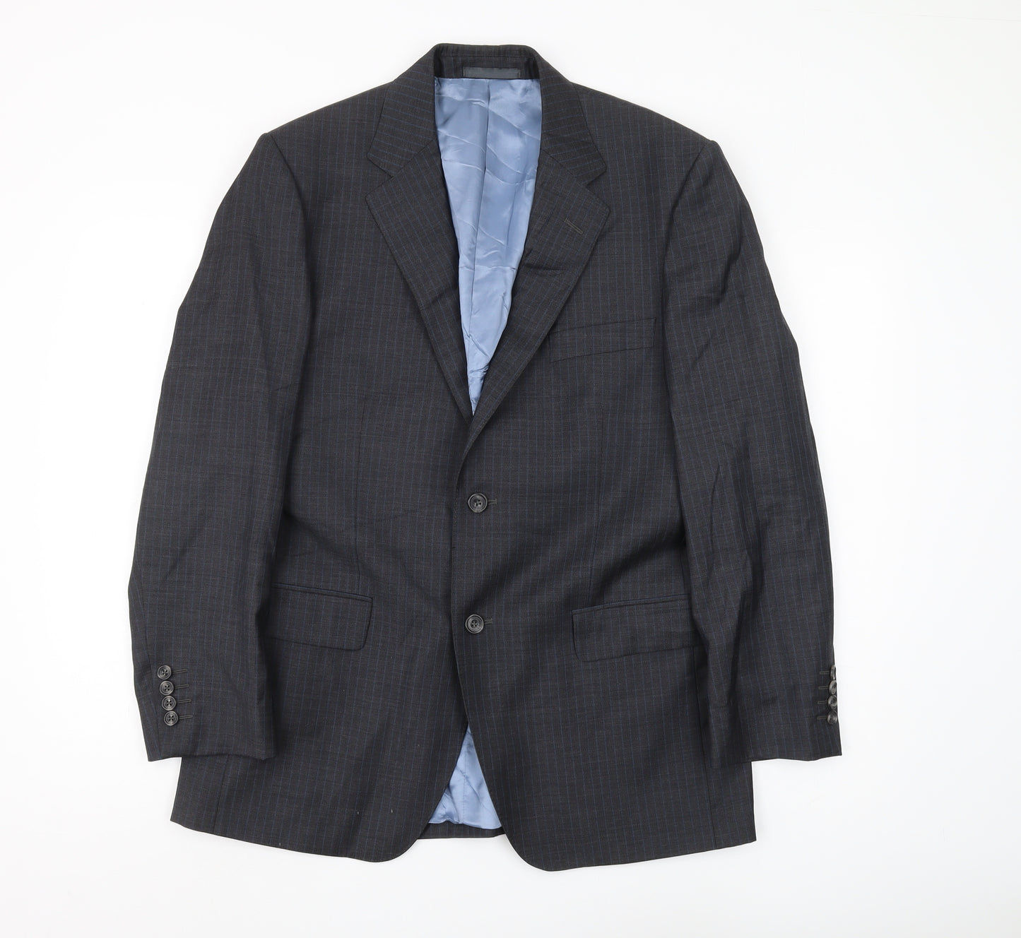 Aquascutum Men's Grey 40S Pinstripe Blazer