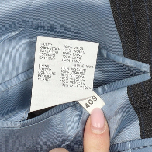 Aquascutum Men's Grey 40S Pinstripe Blazer