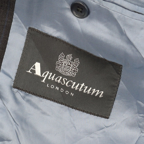 Aquascutum Men's Grey 40S Pinstripe Blazer
