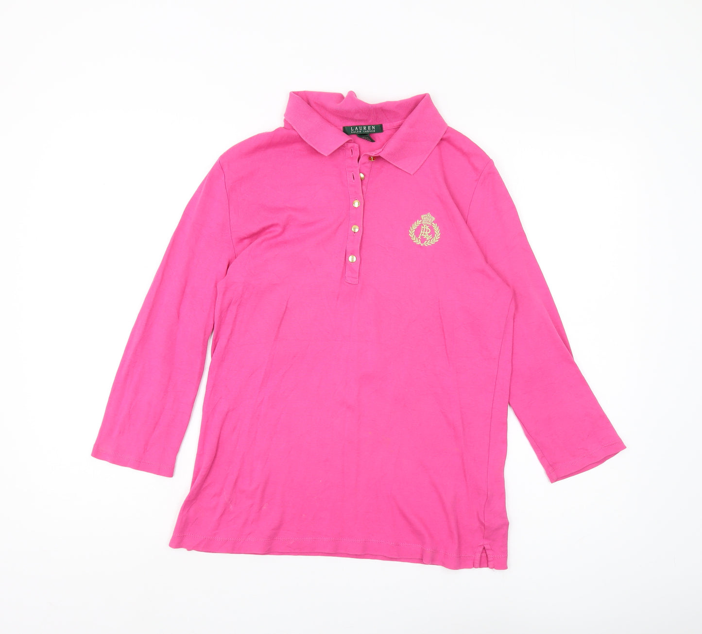 Lauren Ralph Lauren Women's Pink Polo Shirt, Size L