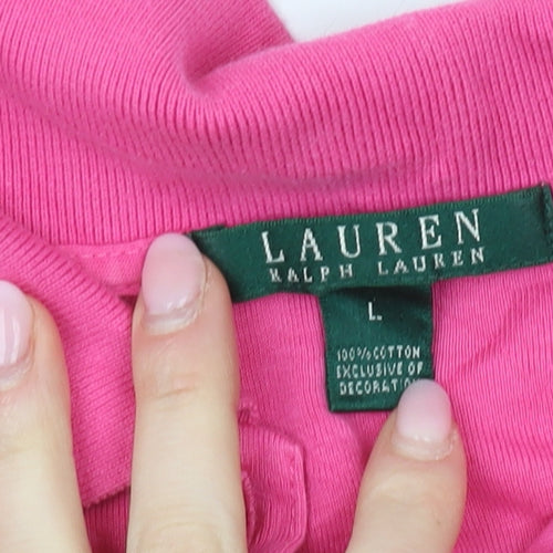 Lauren Ralph Lauren Women's Pink Polo Shirt, Size L