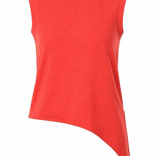Whistles Red Sleeveless Asymmetrical Women's T-Shirt Size S
