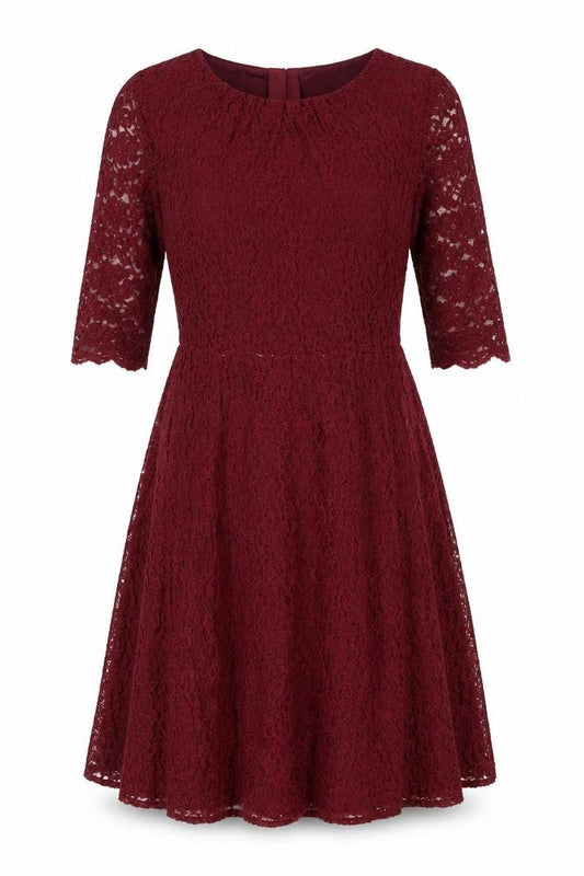 L.K. Bennett Women's Red Lace A-Line Dress, Size 12