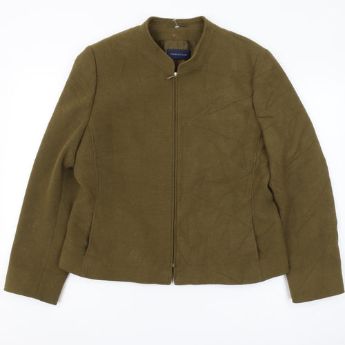 Windsmoor Women's Green Jacket Size 16 - Mid-Length Zip Close
