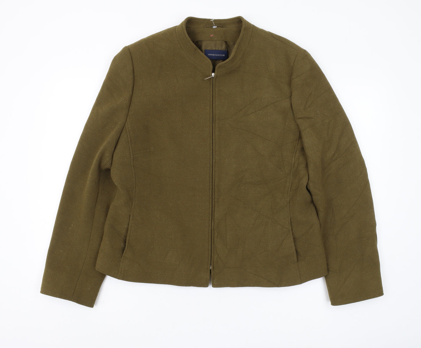 Windsmoor Women's Green Jacket Size 16 - Mid-Length Zip Close