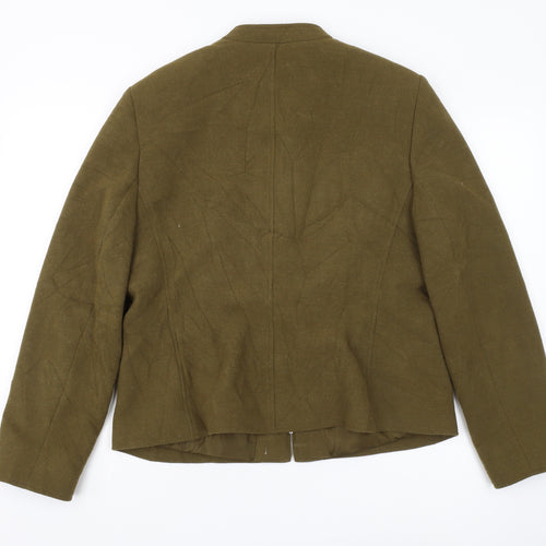 Windsmoor Women's Green Jacket Size 16 - Mid-Length Zip Close