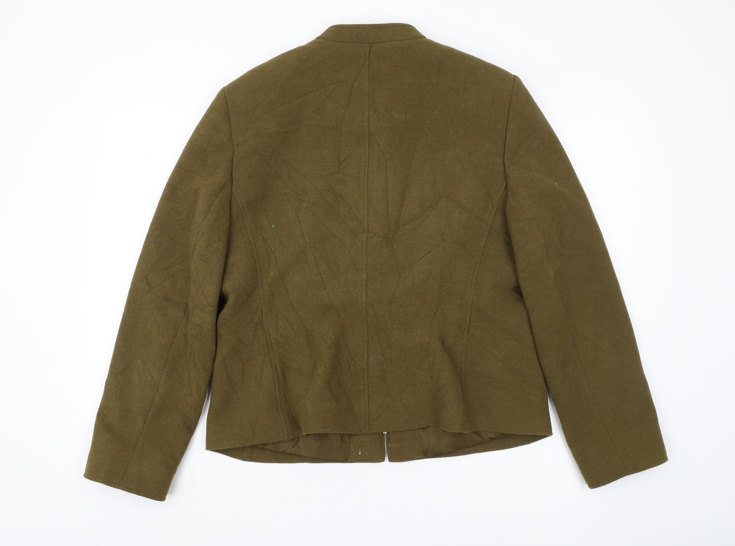 Windsmoor Women's Green Jacket Size 16 - Mid-Length Zip Close