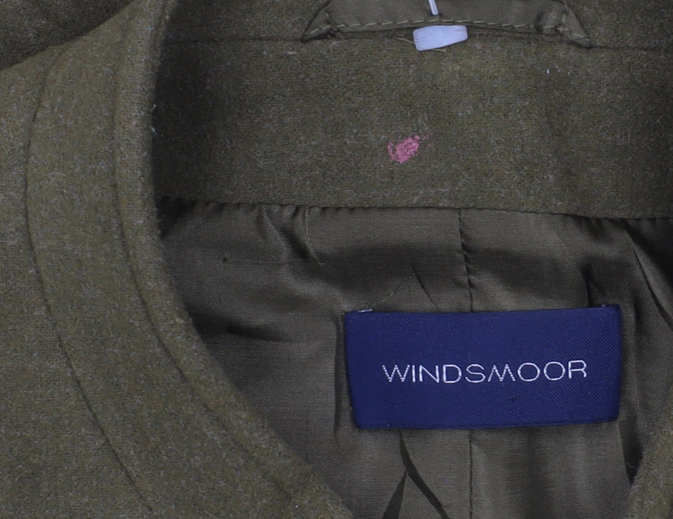 Windsmoor Women's Green Jacket Size 16 - Mid-Length Zip Close