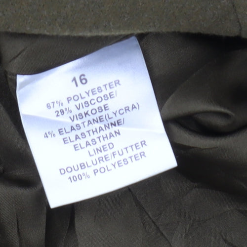 Windsmoor Women's Green Jacket Size 16 - Mid-Length Zip Close