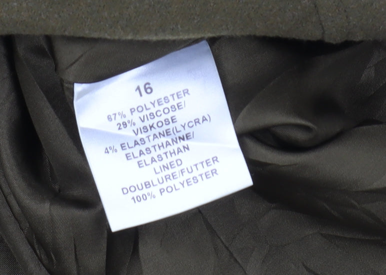 Windsmoor Women's Green Jacket Size 16 - Mid-Length Zip Close