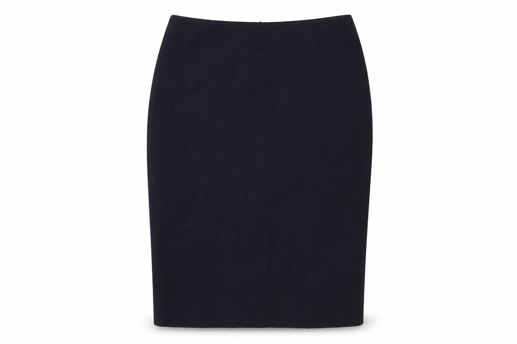 Front view of Jaeger Women's Blue Knee Length Pencil Skirt -, size 12