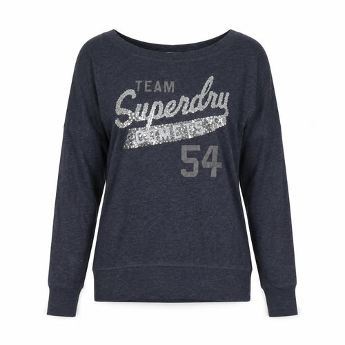 Superdry Women's Grey Jersey Boat Neck T-Shirt 2XS
