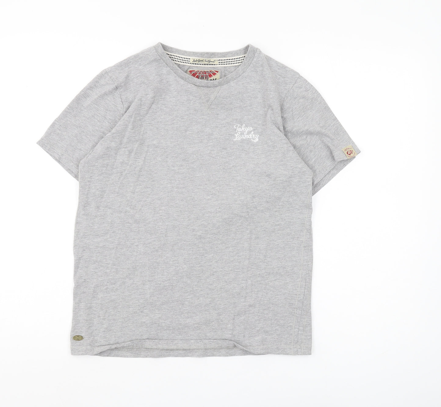 Tokyo Laundry Unisex Grey Cotton T-Shirt S