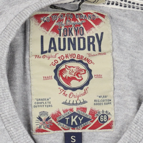 Tokyo Laundry Unisex Grey Cotton T-Shirt S