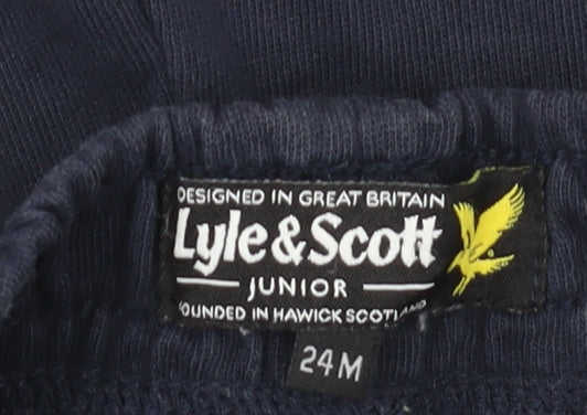 Lyle & Scott Boys Blue Sweat Shorts, Size 2 Years