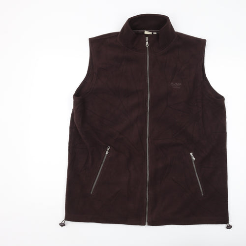 Cotton Traders Men's Brown Fleece Waistcoat XL Zipped Pockets