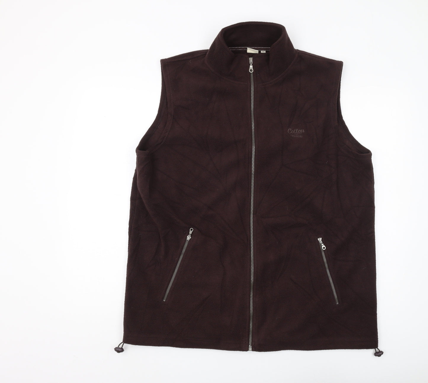 Cotton Traders Men's Brown Fleece Waistcoat XL Zipped Pockets