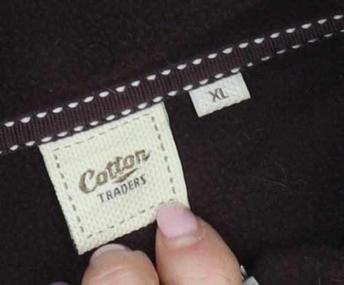 Cotton Traders Men's Brown Fleece Waistcoat XL Zipped Pockets