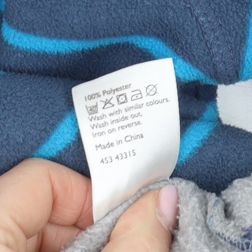 John Lewis Boys Blue Striped Pullover Hoodie - Size 7 Years