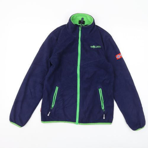 Trollkids Boys Blue Fleece Zip Jacket 11-12 Years Casual Wear