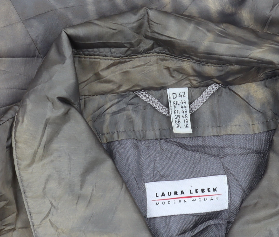 Laura Lebek Women's Grey Animal Print Jacket Size 16