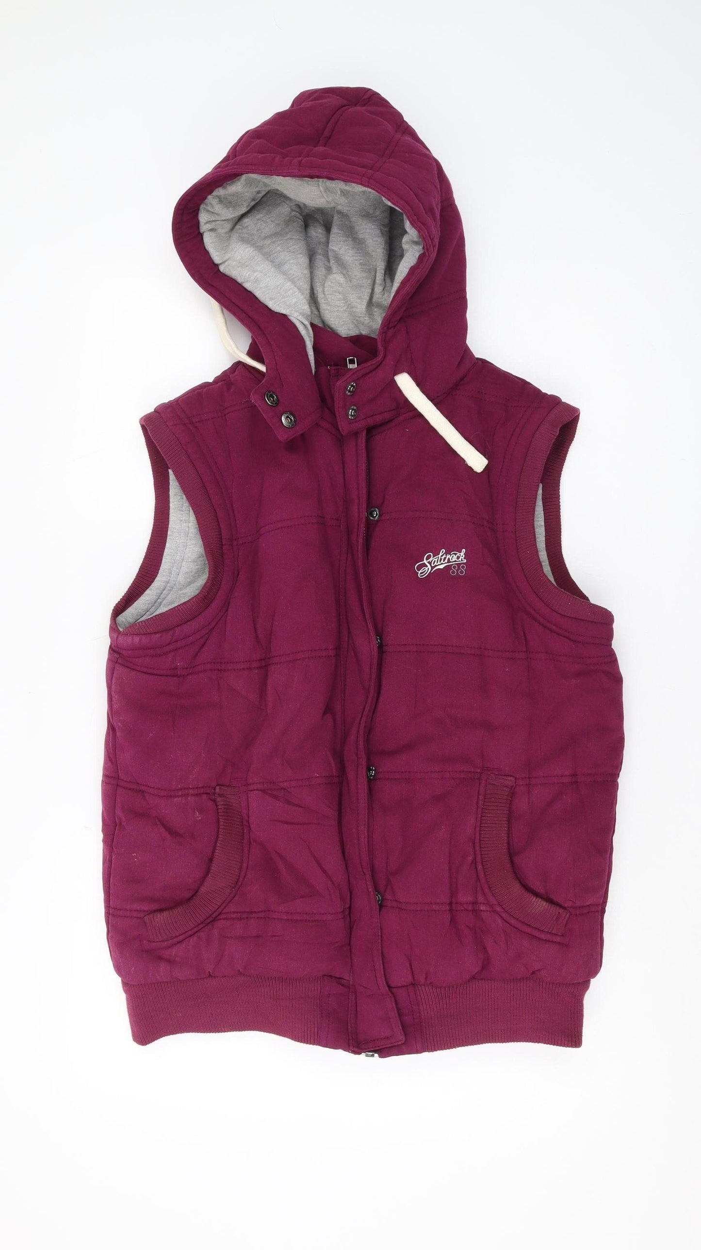 Saltrock Women's Purple Hooded Waistcoat Size 16
