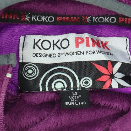 Koko Pink Women's Purple Fleece Jacket Size 14