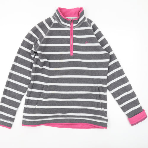 Gul Women's Grey Striped Pullover Sweatshirt Size 12