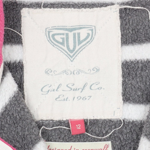 Gul Women's Grey Striped Pullover Sweatshirt Size 12