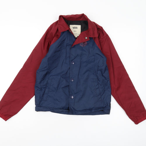 Vans Boys Red Blue Colourblock Jacket Small Nylon