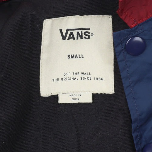 Vans Boys Red Blue Colourblock Jacket Small Nylon