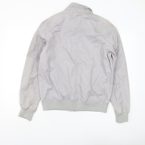BS Quality Mens Grey Bomber Jacket, Size S, Casual Style