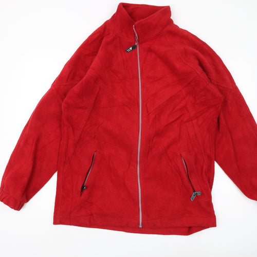 REACH Men's Red Fleece Jacket S, Lightweight Zip Outdoor