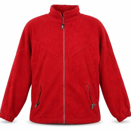 REACH Men's Red Fleece Jacket S, Lightweight Zip Outdoor