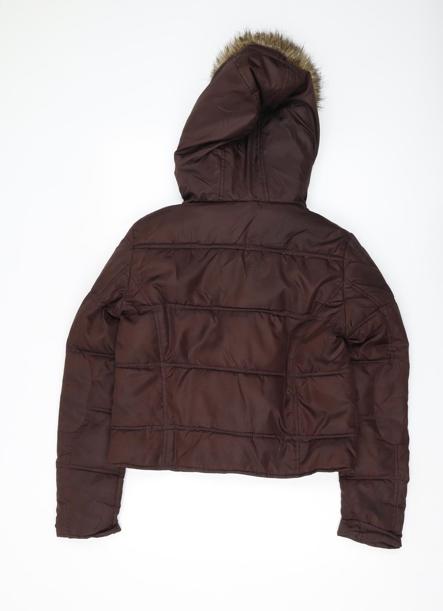 Zara Women's Brown Puffer Jacket L Winter Hooded