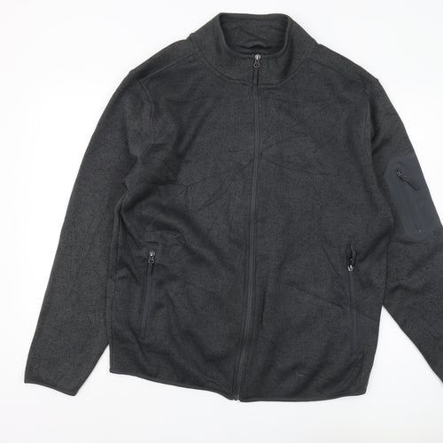 Crane Men's XL Black Fleece Full Zip Sweatshirt