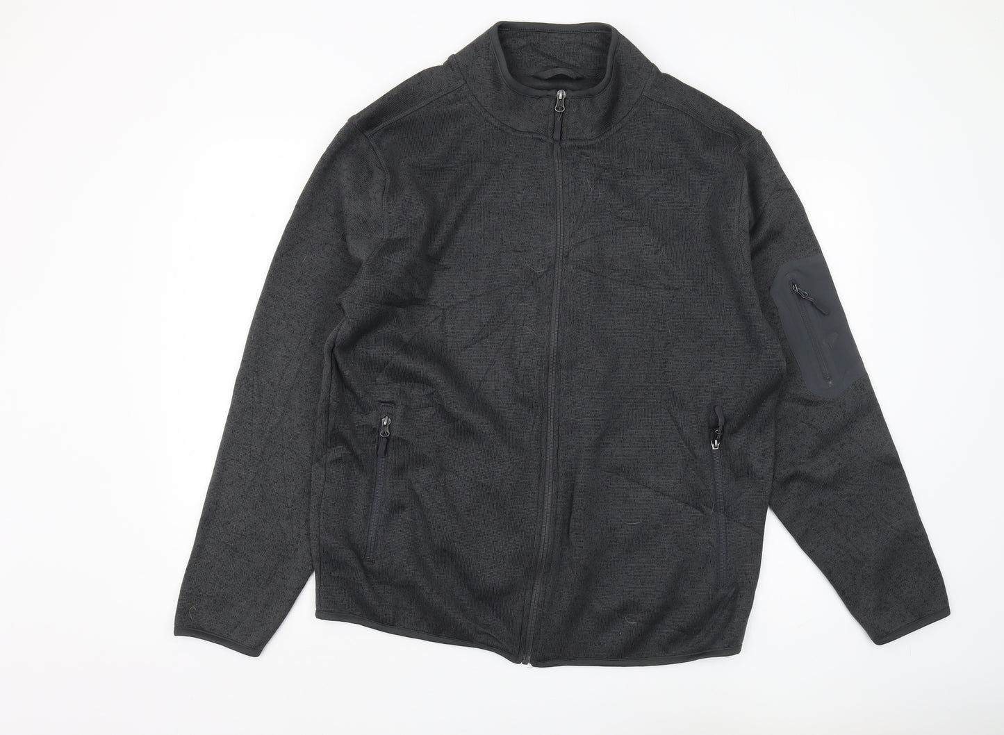 Crane Men's XL Black Fleece Full Zip Sweatshirt