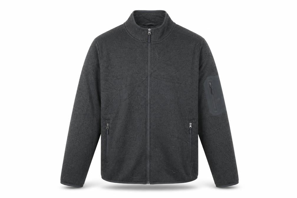 Front view of Crane Men's XL Black Fleece Full Zip Sweatshirt