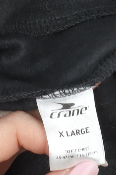 Crane Men's XL Black Fleece Full Zip Sweatshirt