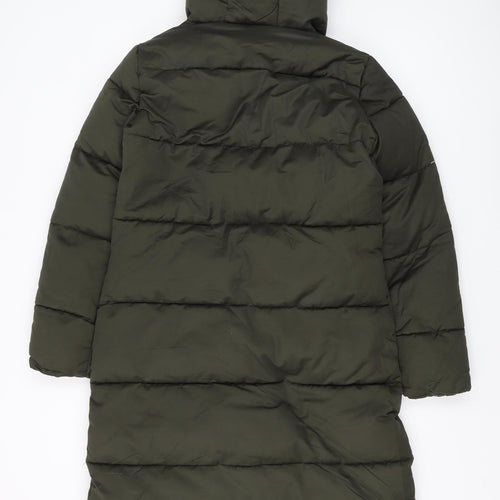 Tommy Hilfiger Women's Green Long Puffer Jacket Size 10