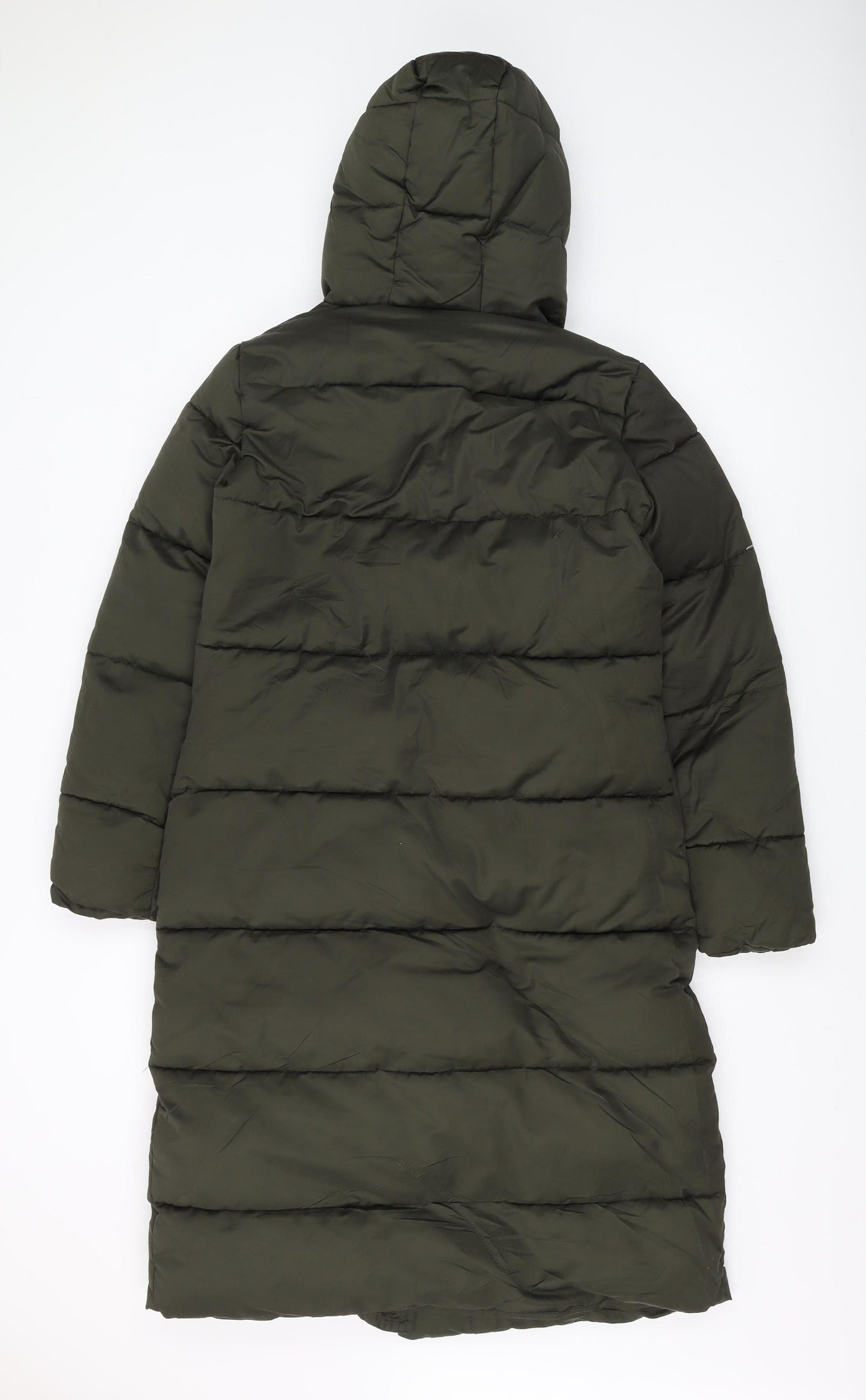 Tommy Hilfiger Women's Green Long Puffer Jacket Size 10