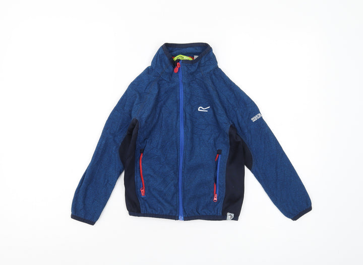 Regatta Boys Blue Track Jacket 5-6 Yrs Full Zip Hooded