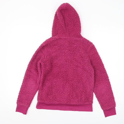 Crane Girls Athletic Logo Purple Fleece Pullover Hoodie 11-12 Yrs