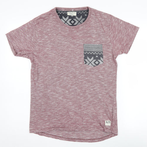 Jack & Jones Men's Aztec Red Crew Neck T-Shirt, Size M
