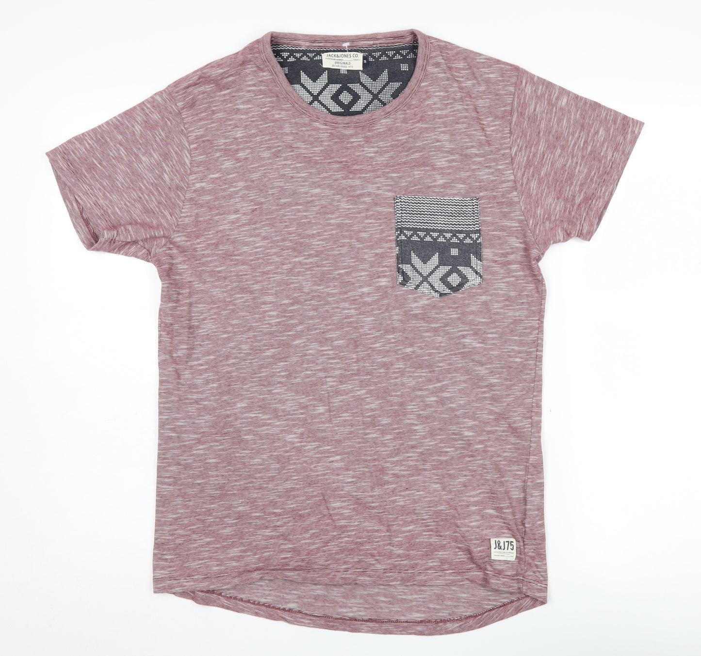 Jack & Jones Men's Aztec Red Crew Neck T-Shirt, Size M
